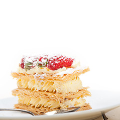 Image showing napoleon strawberry cake dessert 