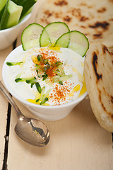 Image showing Arab middle east goat yogurt and cucumber salad 