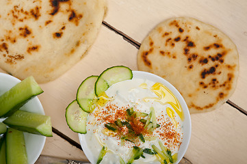 Image showing Arab middle east goat yogurt and cucumber salad 