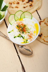 Image showing Arab middle east goat yogurt and cucumber salad 