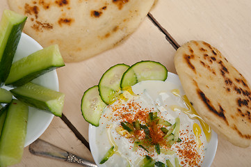 Image showing Arab middle east goat yogurt and cucumber salad 