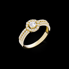 Image showing Engagement diamond ring on black background