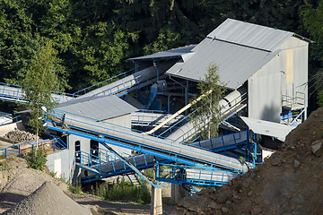 Image showing Quarry with modern crushing and screening equipment