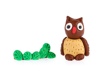 Image showing Owl made of plasticine