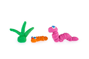 Image showing Worm and Earthworm from plasticine