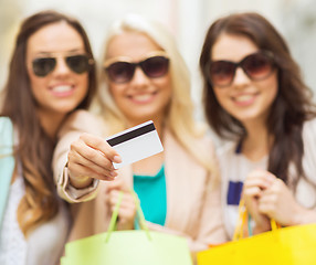 Image showing girls with shopping bags in ctiy