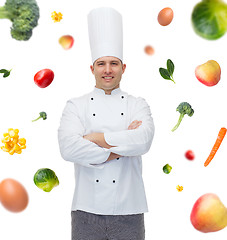 Image showing happy male chef cook with crossed hands