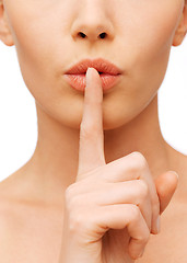 Image showing woman making a hush gesture