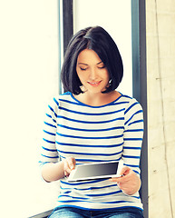 Image showing student girl with tablet pc