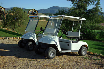 Image showing Carts in golf club