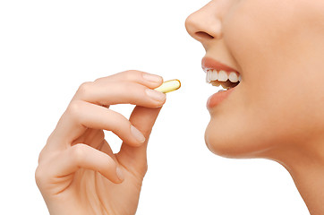 Image showing beautiful woman with omega 3 vitamins