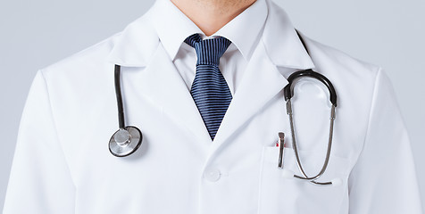 Image showing male doctor with stethoscope