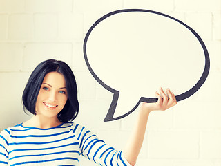 Image showing happy teenage girl with blank text bubble