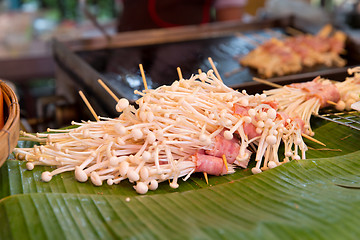 Image showing mushrooms at asian street market