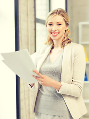 Image showing happy woman with documents