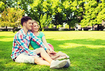 Image showing smiling couple in park