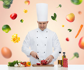 Image showing happy male chef cook cooking food