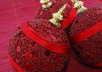 Image showing Red christmas balls