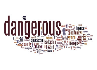 Image showing Dangerous word cloud with white background