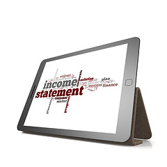 Image showing Income statement word cloud on tablet