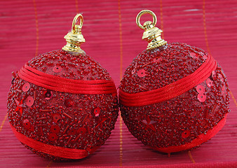 Image showing Red christmas balls