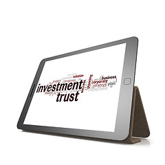Image showing Investment trust word cloud on tablet