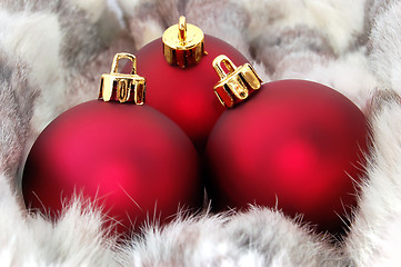 Image showing Red christmas balls