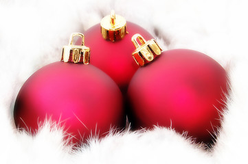 Image showing Red christmas balls