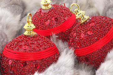 Image showing Red christmas balls