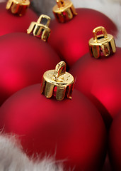 Image showing Red christmas balls