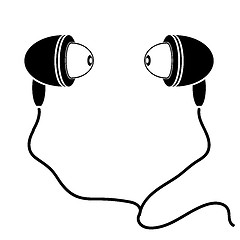 Image showing Earphones Silhouette 