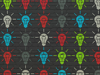 Image showing Finance concept: Light Bulb icons on wall background