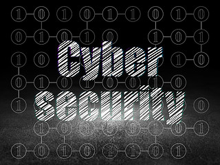 Image showing Protection concept: Cyber Security in grunge dark room