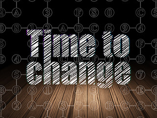 Image showing Timeline concept: Time to Change in grunge dark room