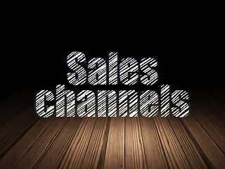 Image showing Marketing concept: Sales Channels in grunge dark room