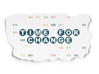 Image showing Timeline concept: Time for Change on Torn Paper background