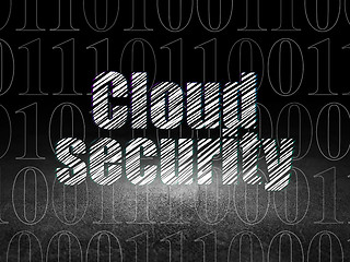 Image showing Safety concept: Cloud Security in grunge dark room