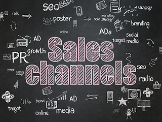 Image showing Advertising concept: Sales Channels on School Board background