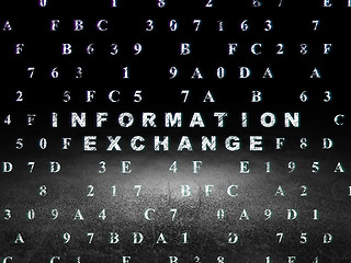 Image showing Data concept: Information Exchange in grunge dark room