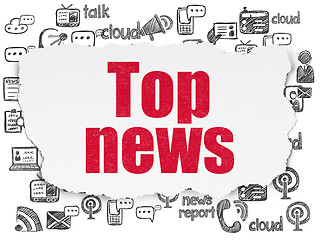 Image showing News concept: Top News on Torn Paper background