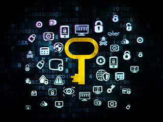 Image showing Safety concept: Key on Digital background