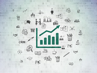 Image showing Finance concept: Growth Graph on Digital Paper background