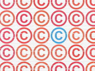 Image showing Law concept: copyright icon on wall background