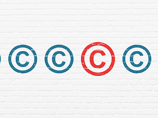 Image showing Law concept: copyright icon on wall background