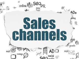 Image showing Marketing concept: Sales Channels on Torn Paper background