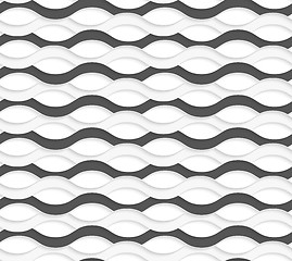 Image showing 3D overlapping black and white waves