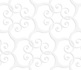 Image showing 3D white swirls grid