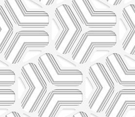 Image showing 3D white rounded grid with gray stripes 