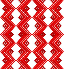 Image showing Red embossed zigzag with white lines