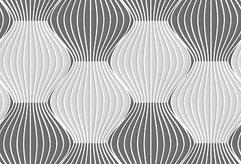 Image showing 3D shades of gray vertical striped waves